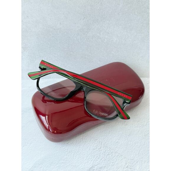 NEW Gucci GG0004O Unisex Black Striped Arm Eyeglasses Frames main image 6